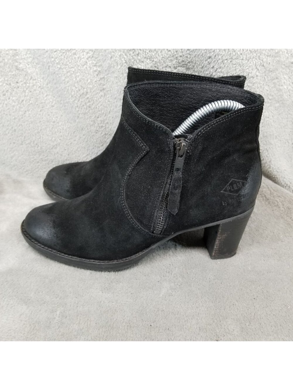 Palladium Shoes Womens Size 7 Black Suede Side Zip Ankle Booties Boots *Read*